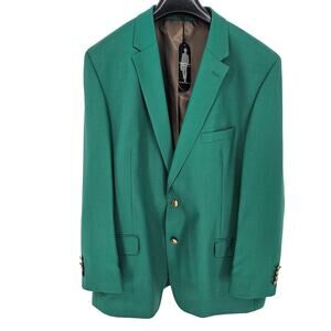 Samuel Windsor Green Wool Single Breasted Blazer Dinner Jacket 48R NWT Business